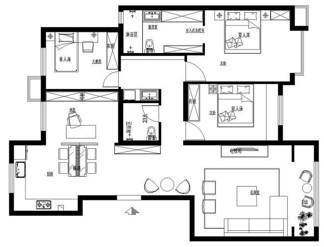 奢華四居室 傳統(tǒng)文化與現(xiàn)代設(shè)計(jì)的完美交融